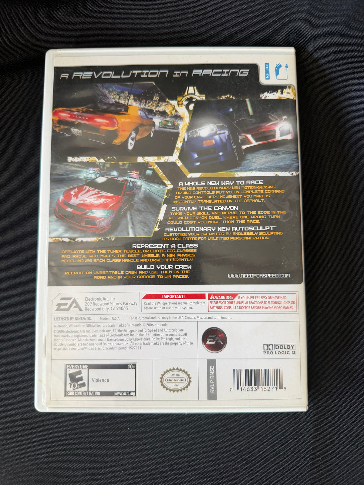 Need for Speed: Carbon (Nintendo Wii, Complete with Manual)