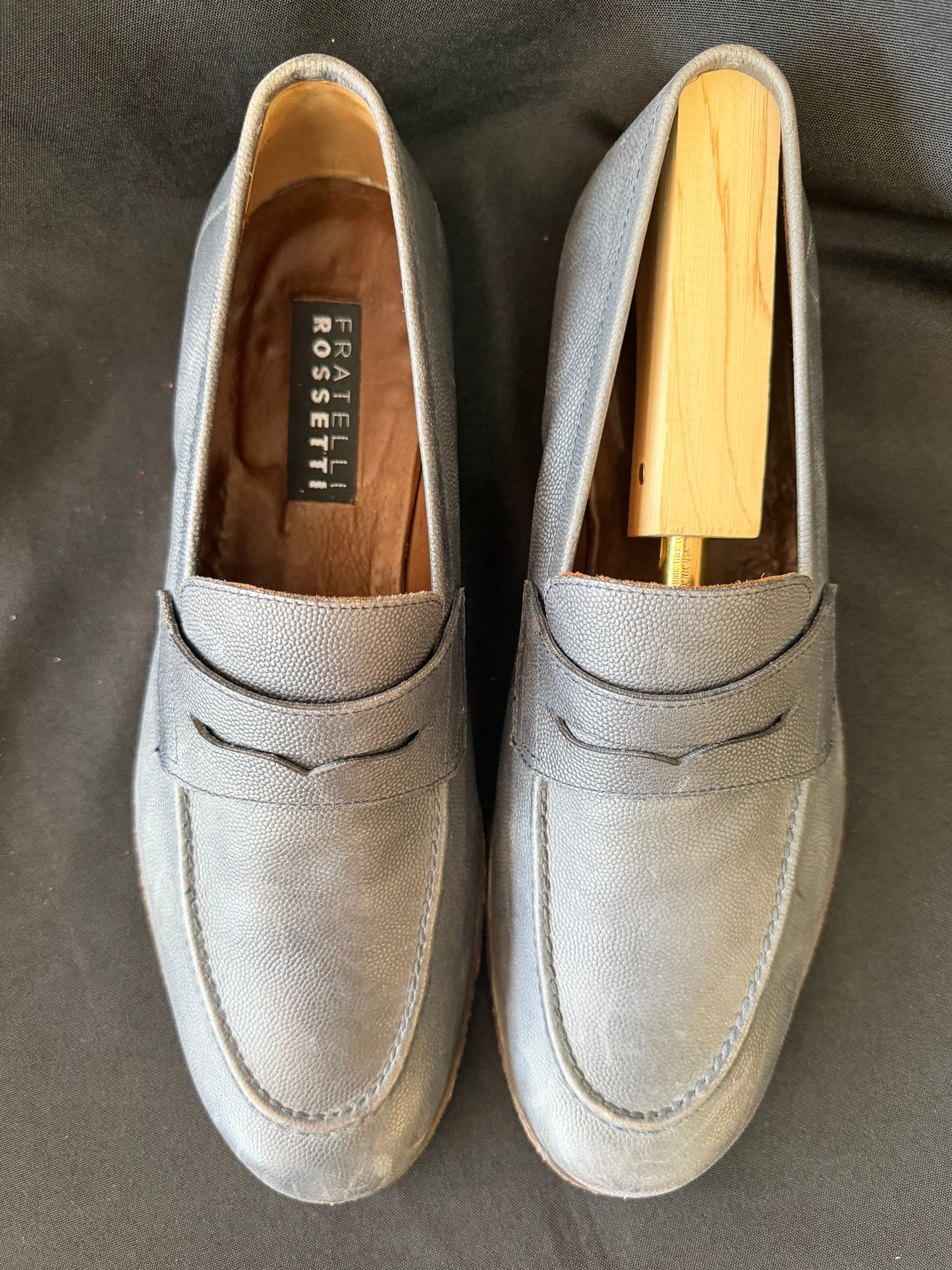 Fratelli Rossetti — Light Blue Leather Loafers (Size 7.5)