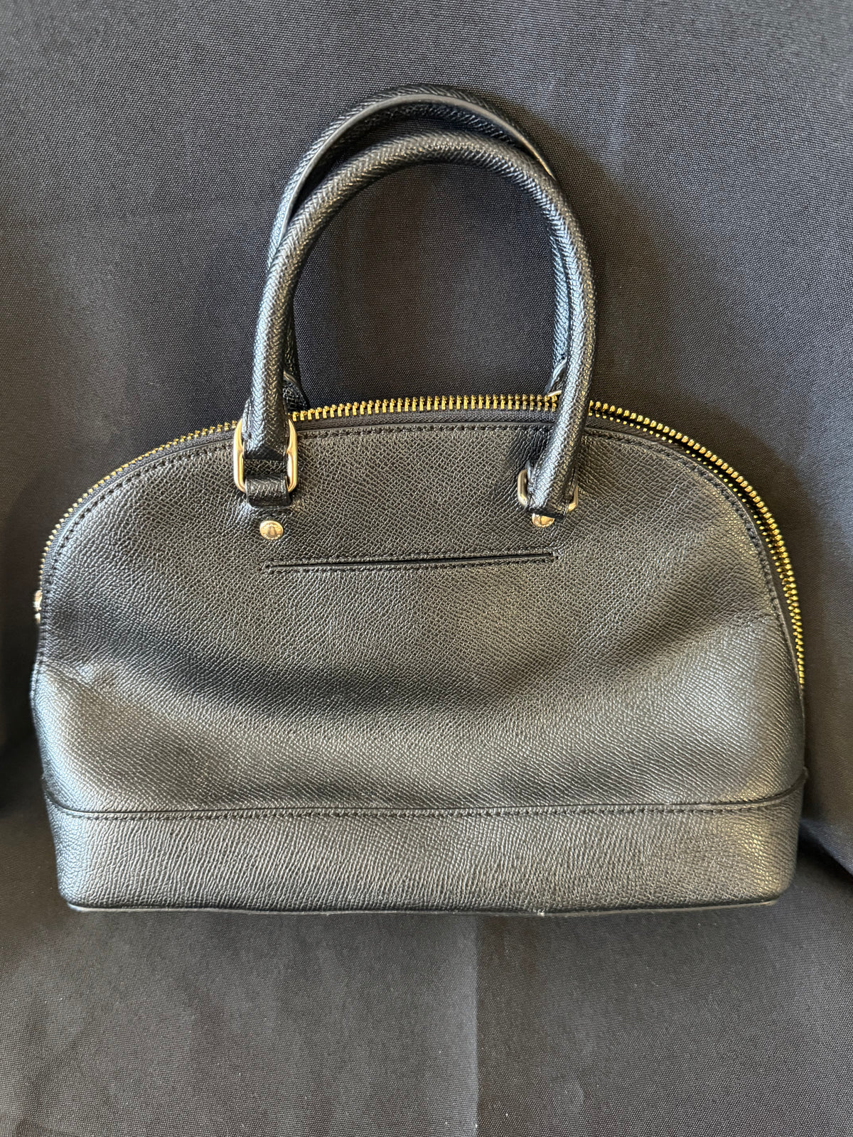 Coach — Mini Sierra Satchel, Black Crossgrain Leather, F27591