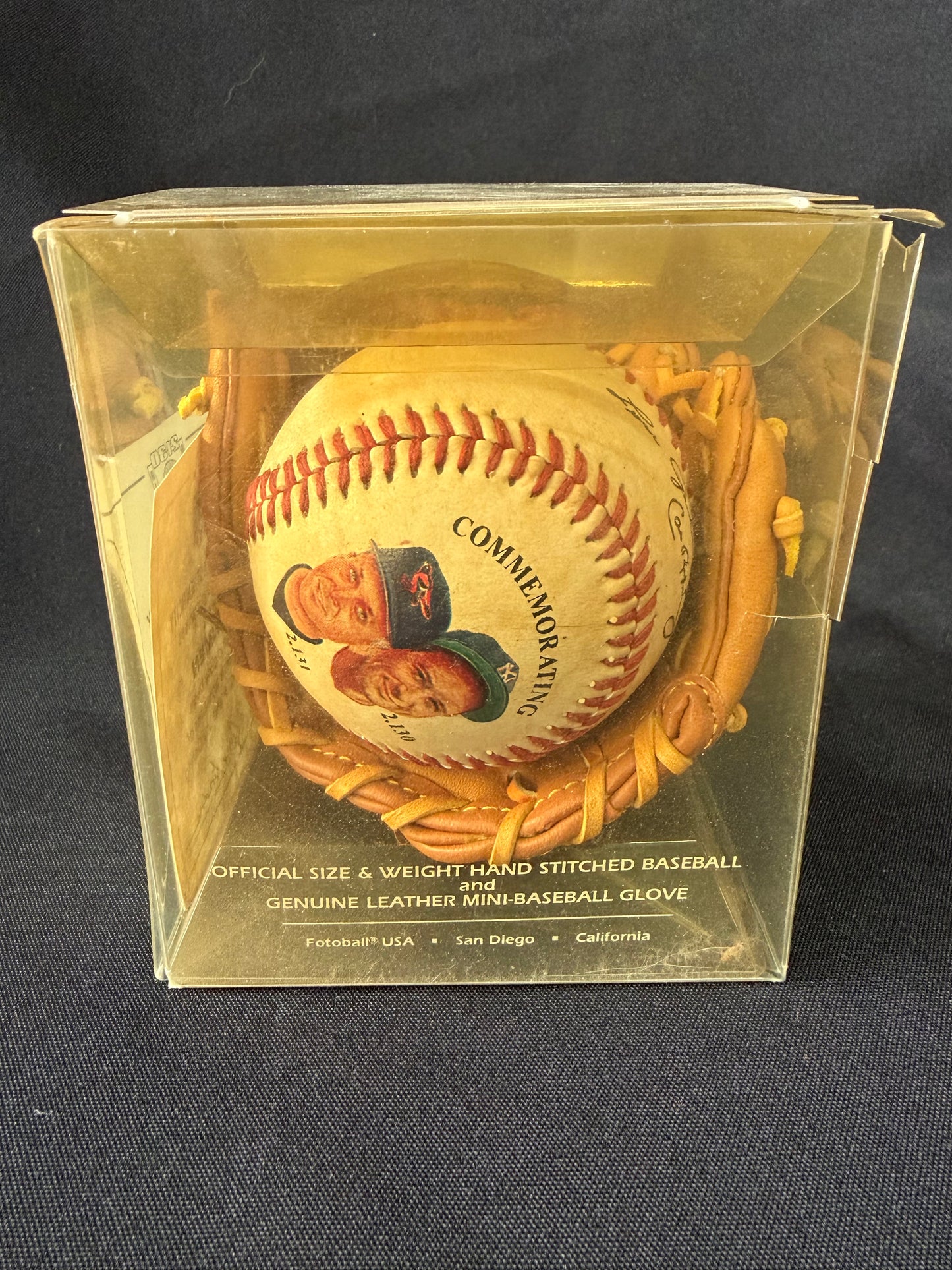 IRONMEN Cal Ripken Jr. & Lou Gehrig Baseball & Glove with Facsimile Signatures