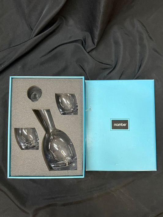 Nambé Tilted Lead Crystal Decanter & Glasses Set