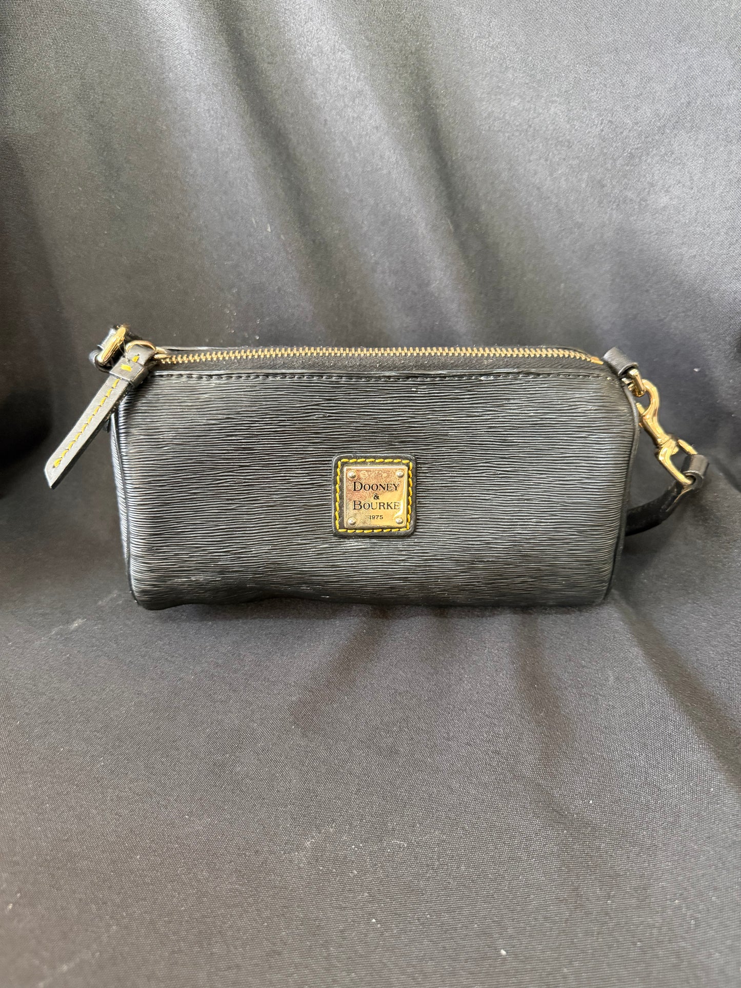 Dooney & Bourke Small Leather Handbag - Black Textured Leather