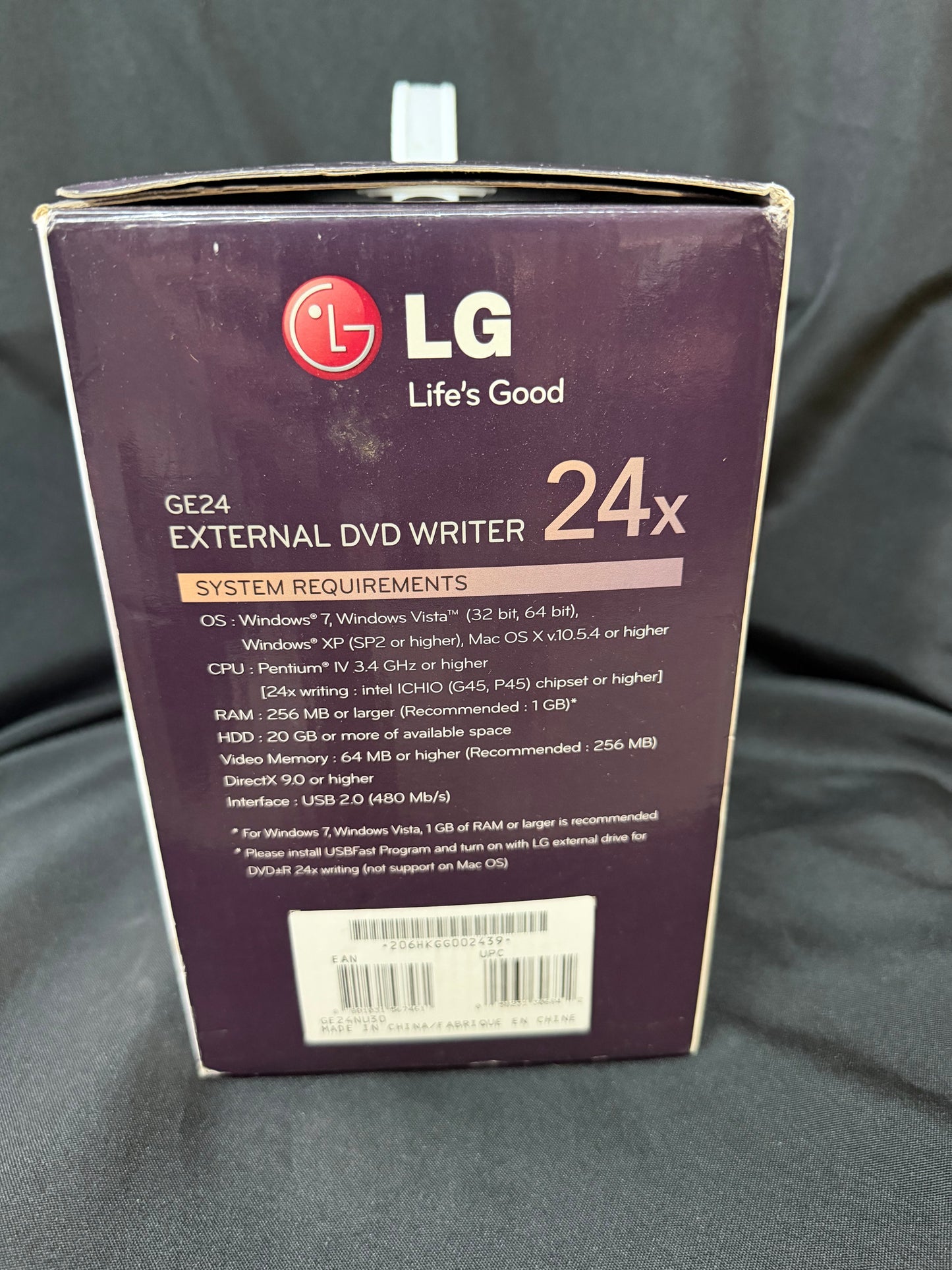 LG GE24 External DVD Writer 24x USB 2.0 Super Multi M-DISC – Mac & Windows