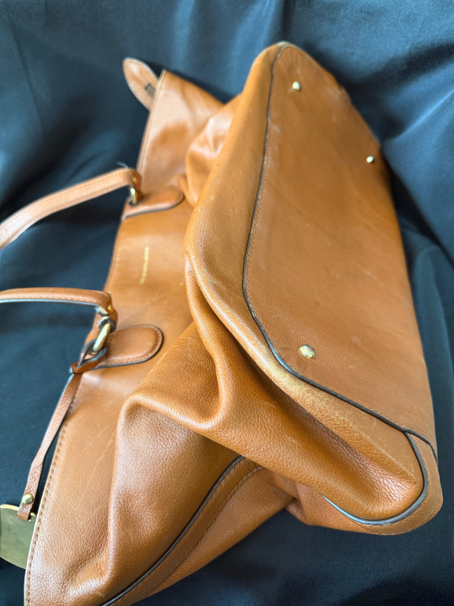 Lauren Ralph Lauren Large Leather Marcy Satchel — Brown