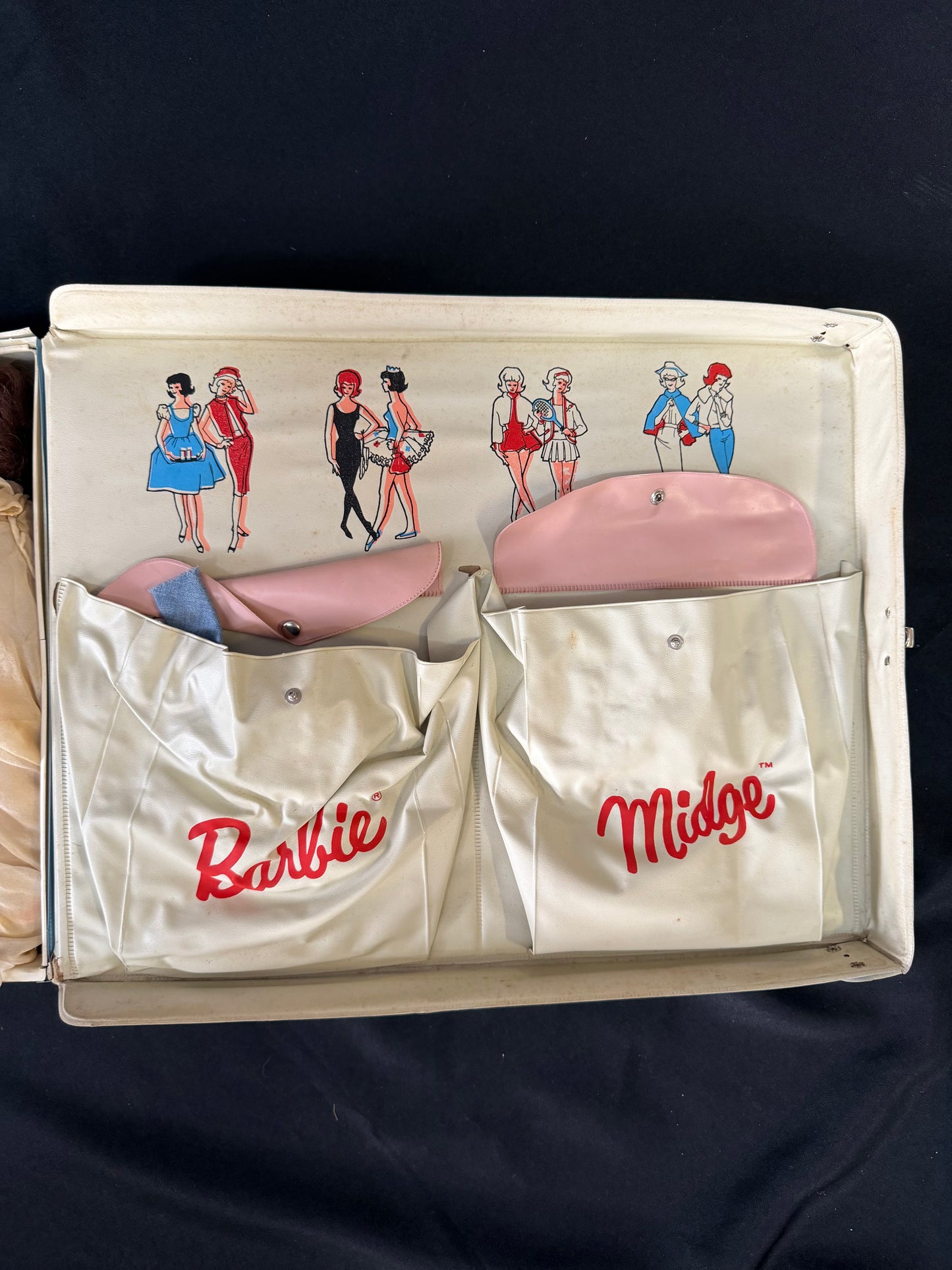 1963 Mattel "Barbie and Midge" doll case - includes Dolls and Accessories
