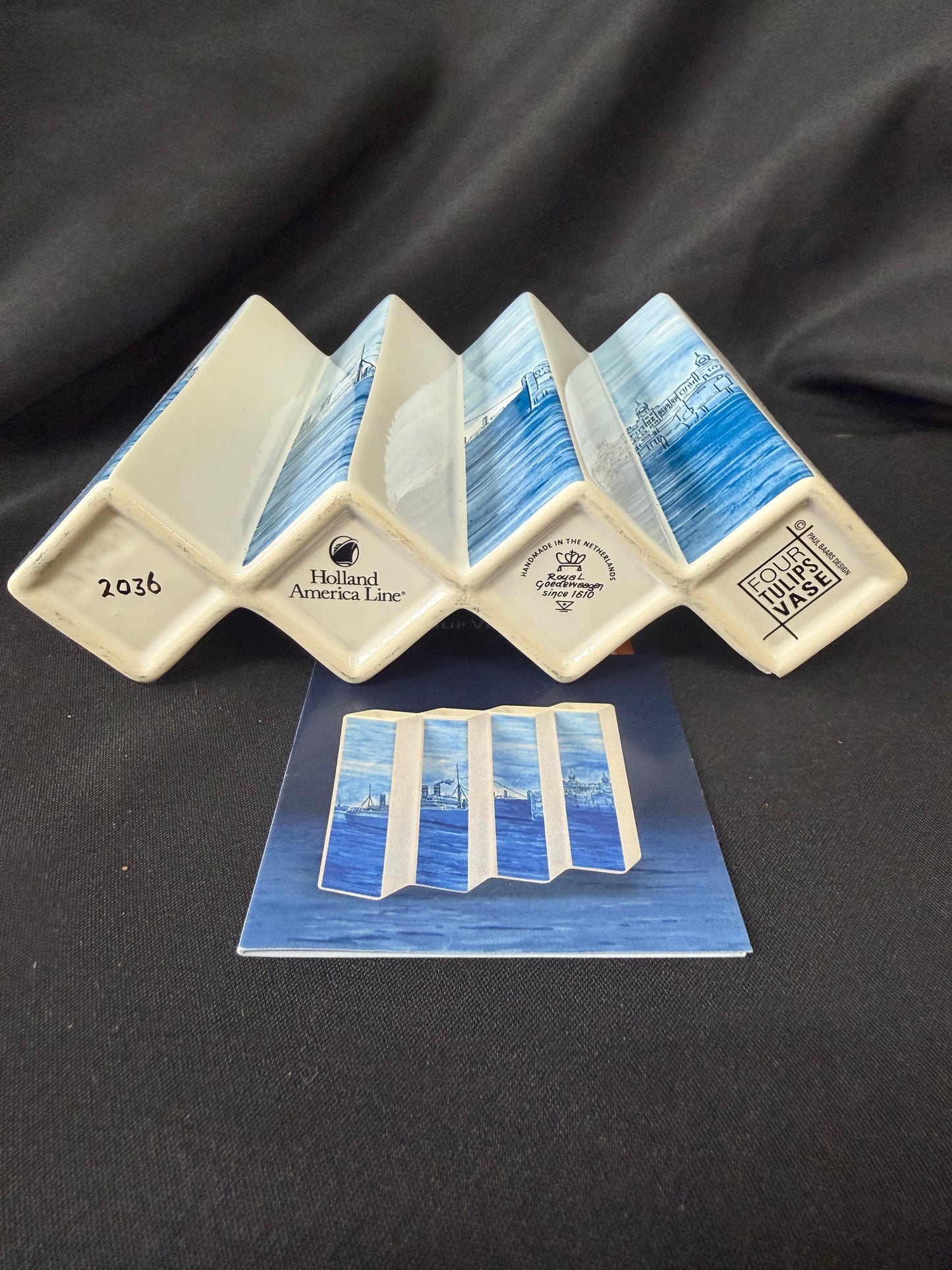 Holland America Line Four Tulips vase