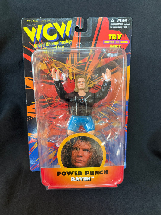 Vintage 1998 WCW Power Punch Raven Action Figure