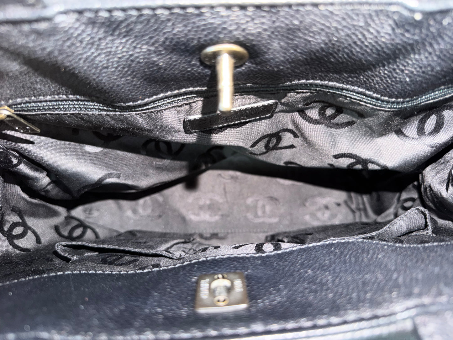 Chanel Executive Caviar Leather Tote with Turnlock (Like New)