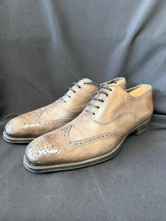 To Boot New York — Adam Derrick Oxford Wingtip in Gray/Brown Leather