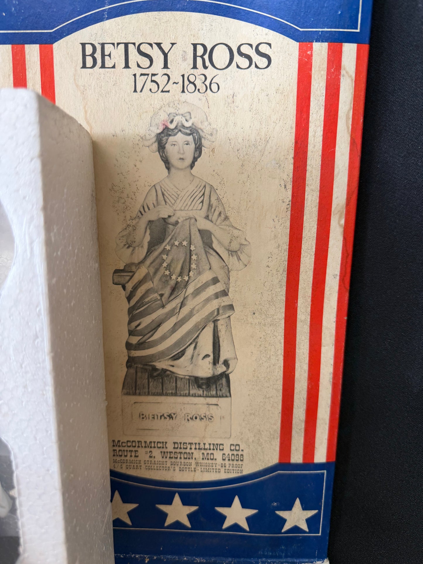 Betsy Ross 1976 McCormick Bicentennial Series Decanter