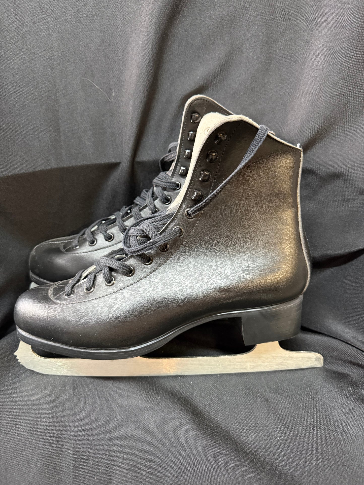 Vintage Lange Gemini Ice Skates – Black & White Figure Skates