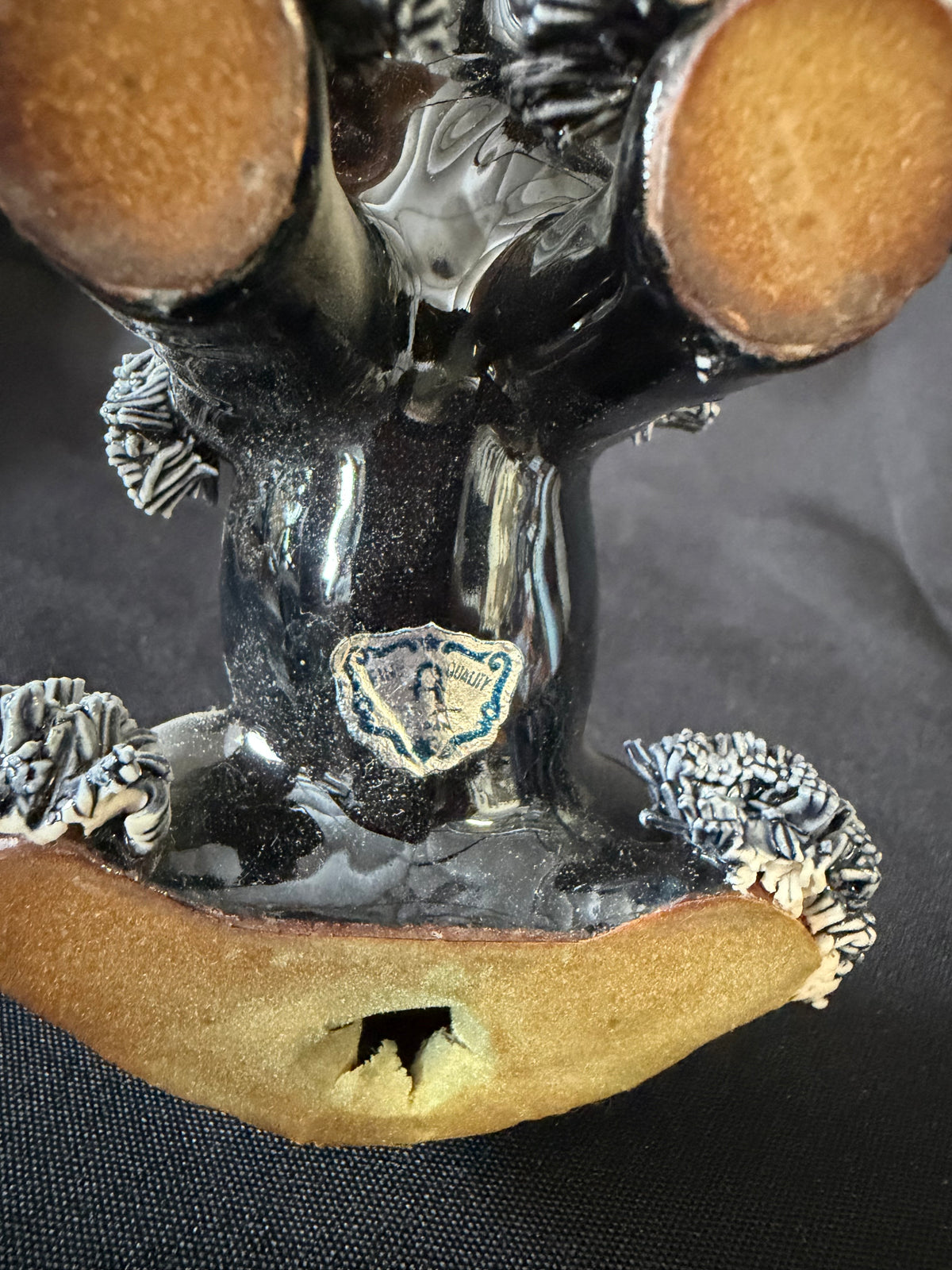 Vintage Japan — Black Spaghetti Poodle Porcelain Figurine