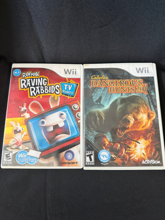 Cabela’s Dangerous Hunts 2011 & Rayman Raving Rabbids: TV Party (Nintendo Wii) — Set of 2
