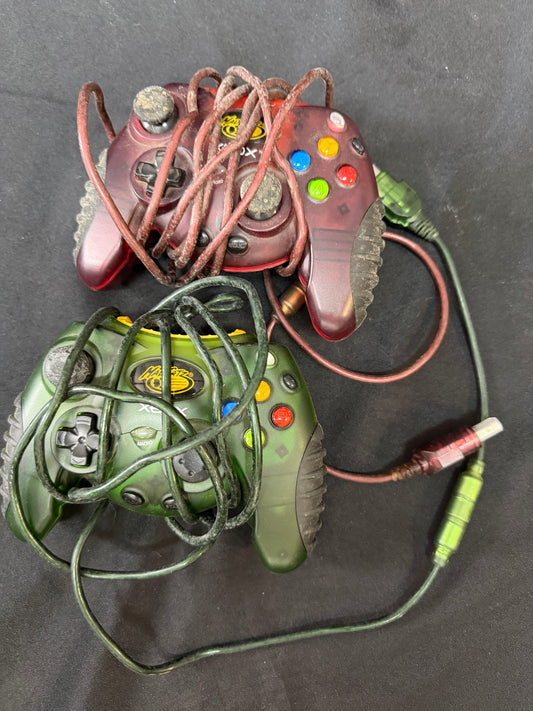 Original Xbox Console Bundle — Includes Memory Card & 2 MadCatz Controllers (Untested)