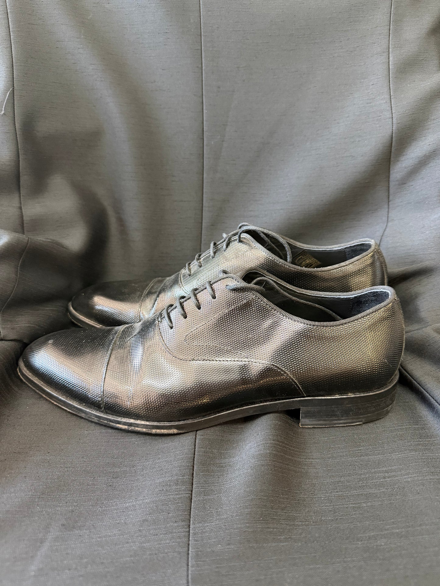 Emporio Armani Black Textured Dress Shoes (EU 7.5 / US 8-8.5)