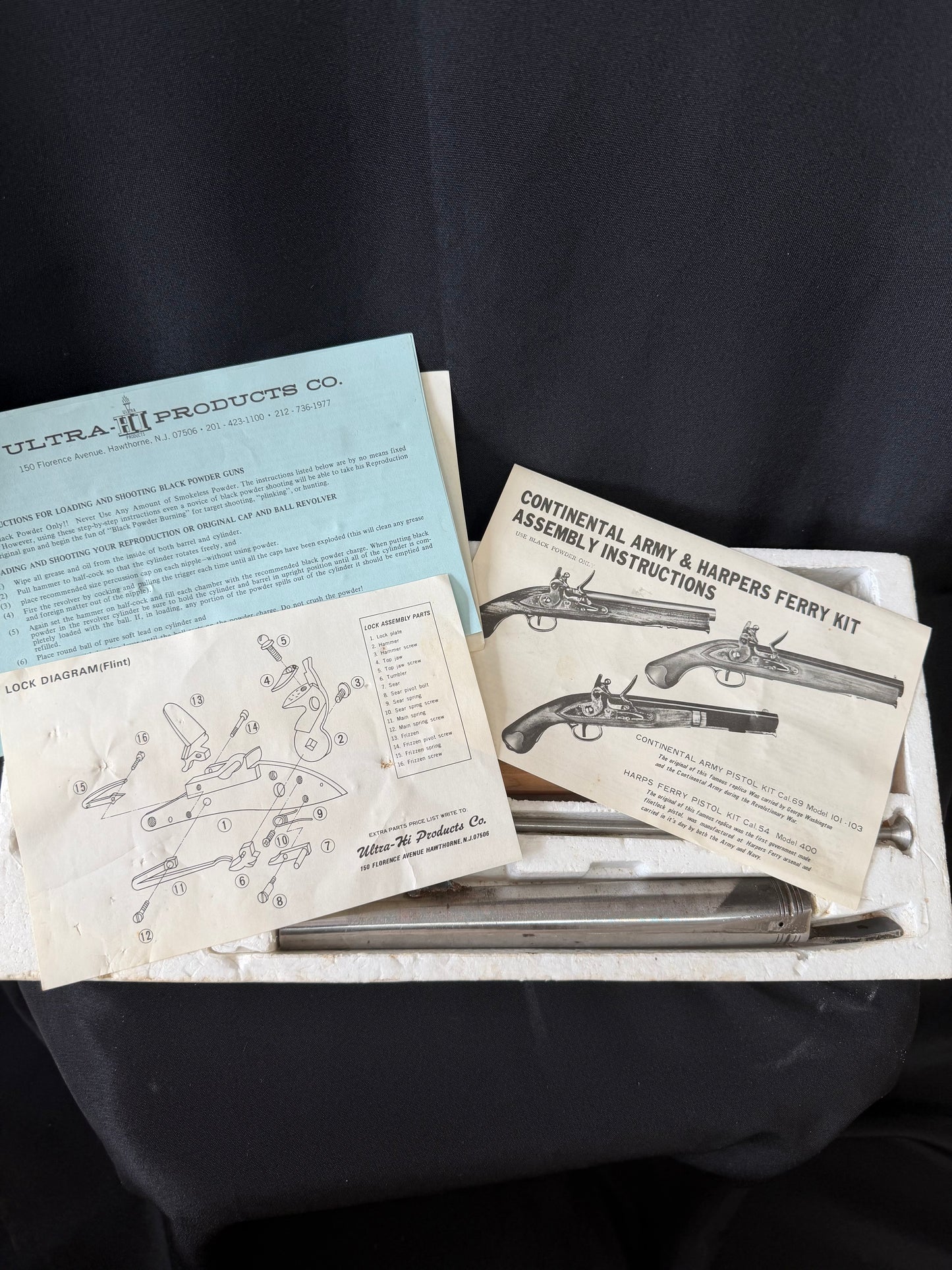 Replica Continental Army Pistol Kit — .69 Cal Drawn Steel Barrel