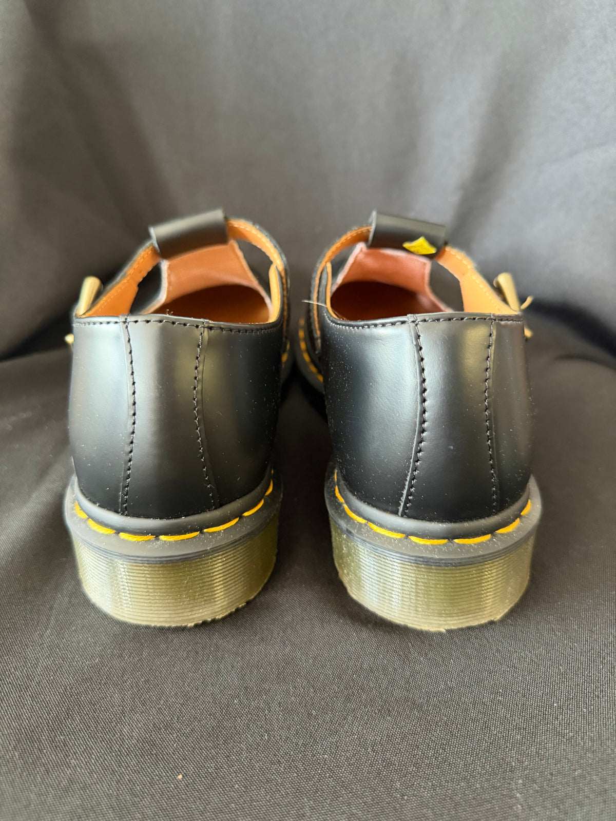 Dr. Doc Martens Polley Black Smooth Leather T-Bar Mary Jane Shoes Women's Sz 8