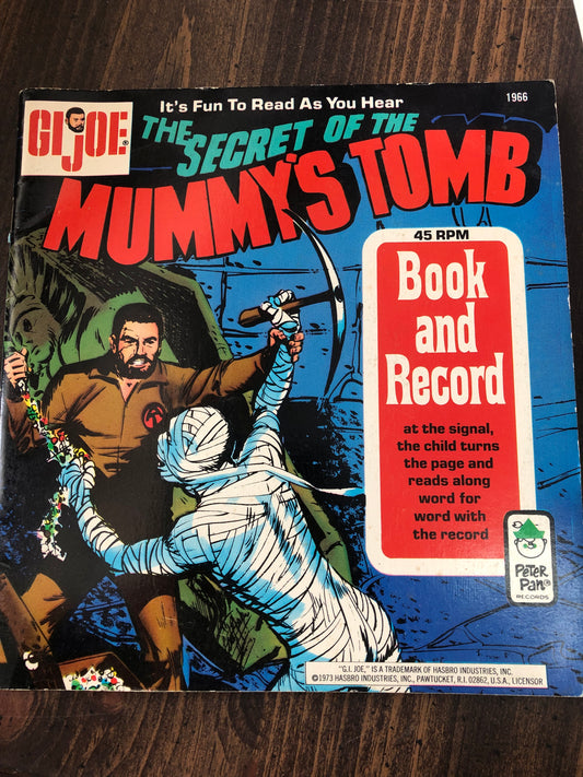 GI Joe Book and Vinyl Record -- "Secret of the Mummy's Tomb"