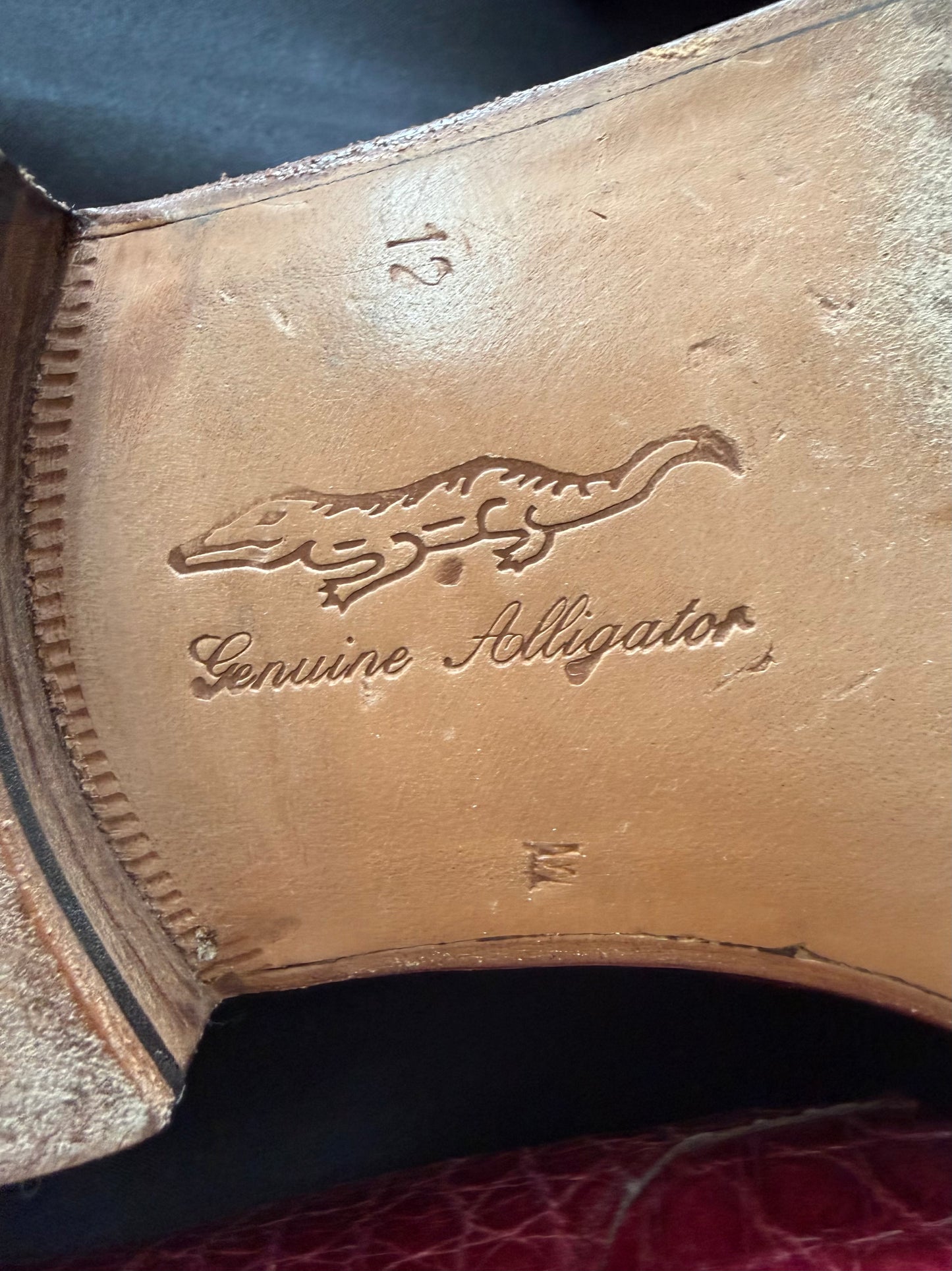 Mauri — Genuine Alligator Italian Dress Shoes in Red