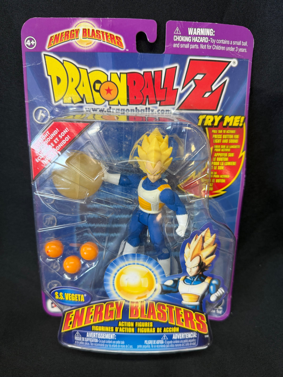 Dragon Ball Z Super Saiyan Vegeta Energy Blasters Action Figure (2001)