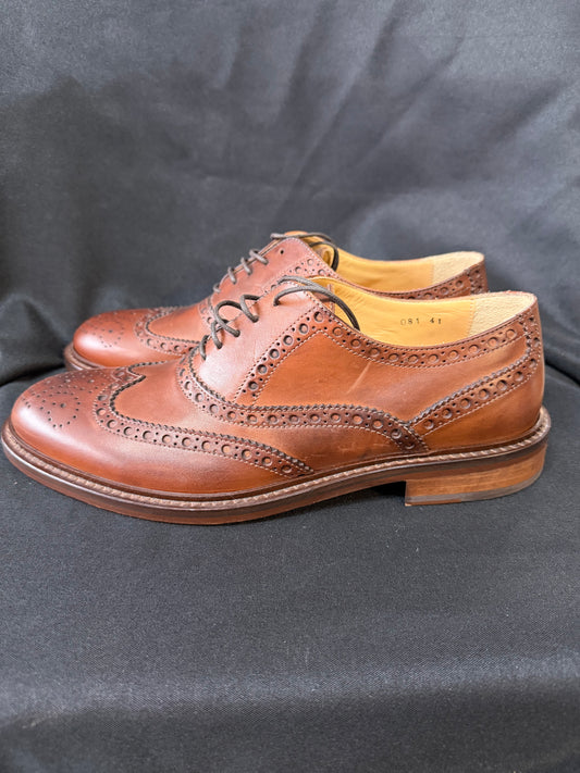 Sebastion Brown Leather Brogue Oxford Shoes