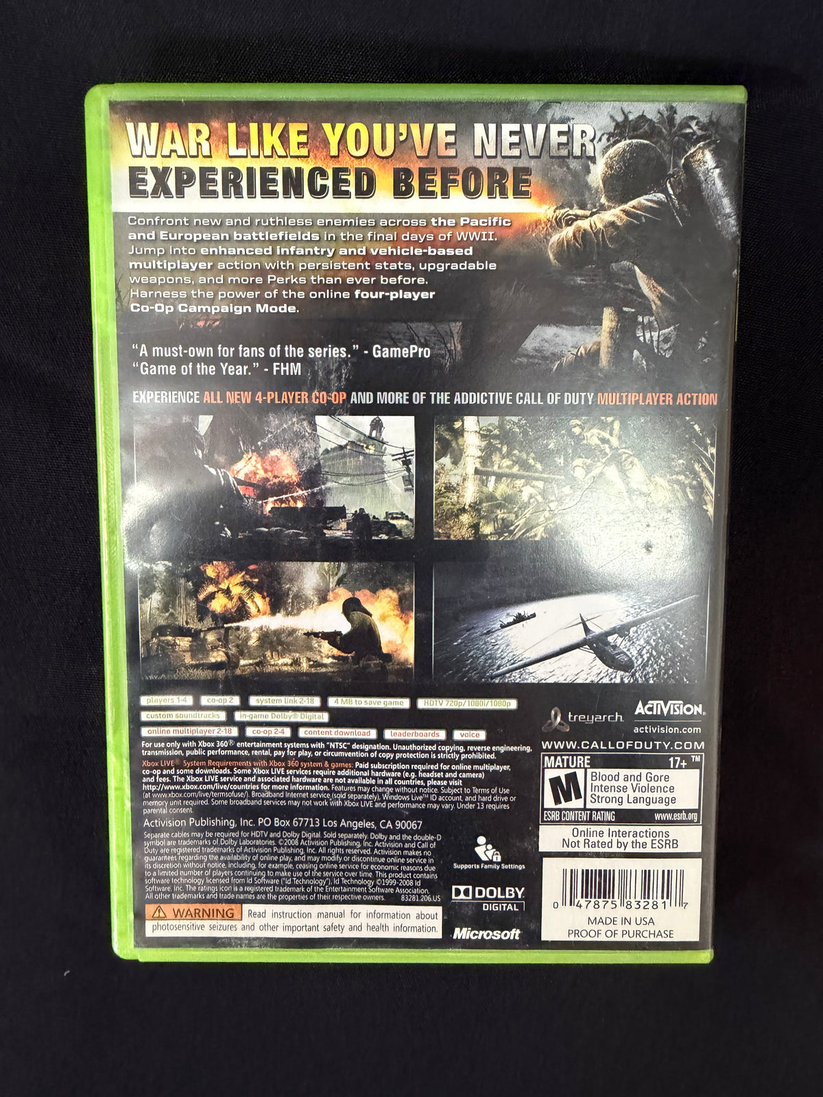 Call of Duty: World At War (Xbox 360 LIVE)