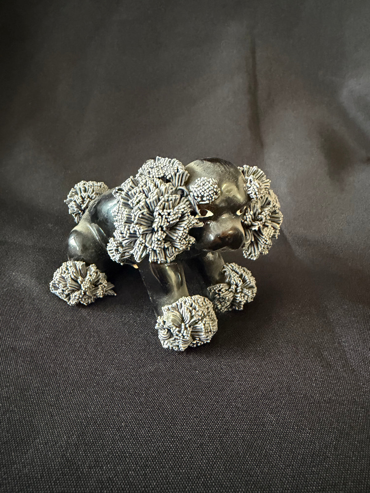 Vintage Japan — Black Spaghetti Poodle Porcelain Figurine