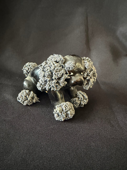 Vintage Japan — Black Spaghetti Poodle Porcelain Figurine