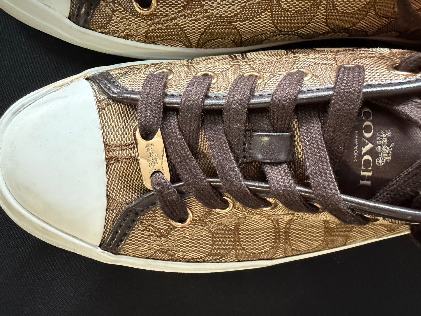 Coach Empire Khaki/Chestnut Signature Canvas Sneakers