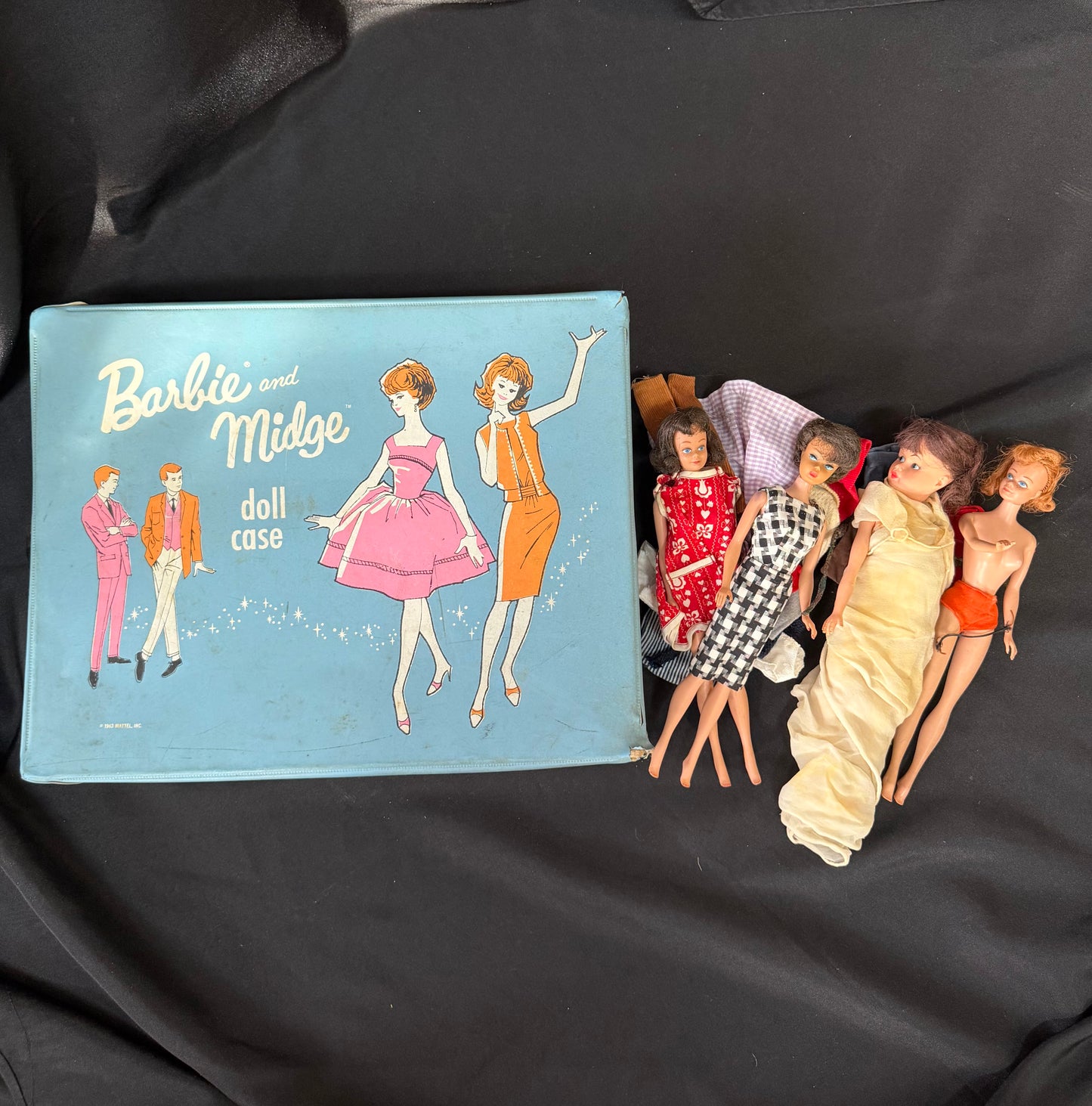 1963 Mattel "Barbie and Midge" doll case - includes Dolls and Accessories