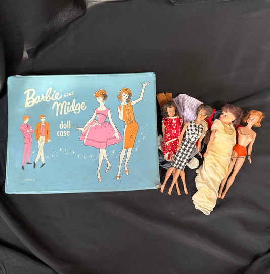 1963 Mattel "Barbie and Midge" doll case - includes Dolls and Accessories