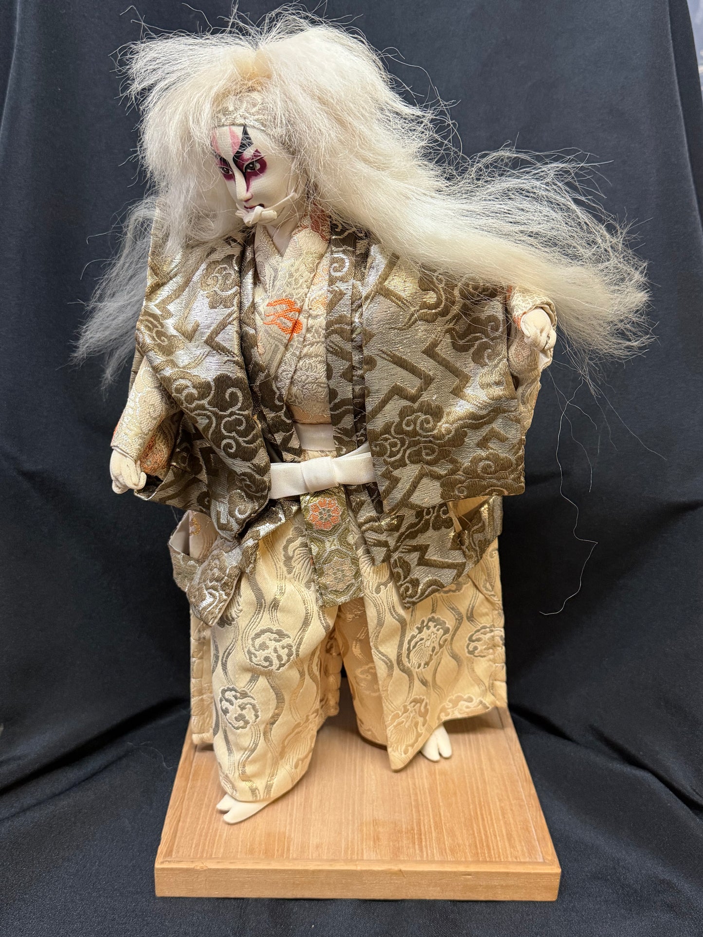 Vintage Japanese "Kagamijishi" Kabuki Doll - 16"