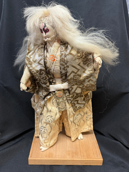 Vintage Japanese "Kagamijishi" Kabuki Doll - 16"