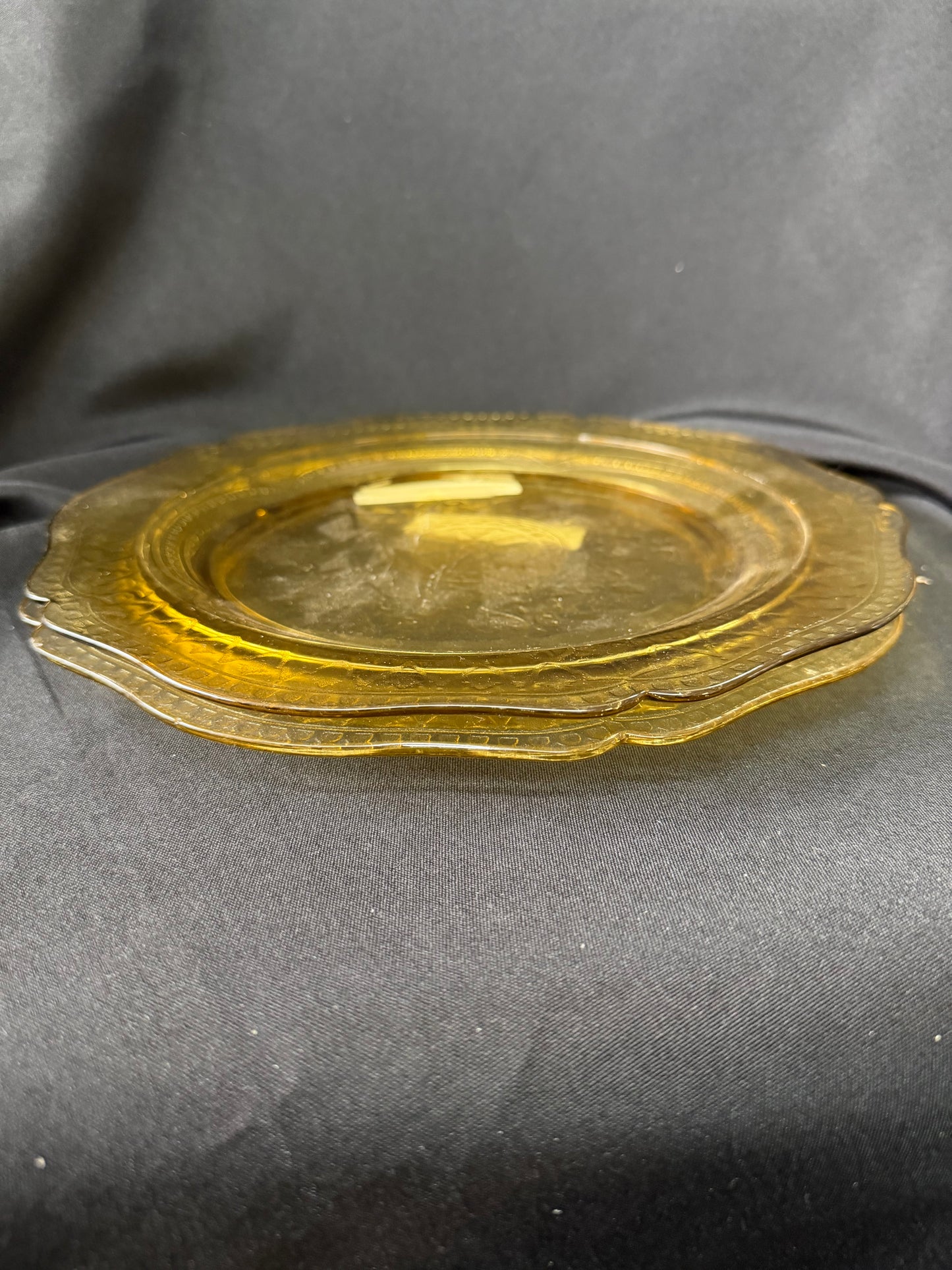 Depression Glass Amber Plate - set of 2