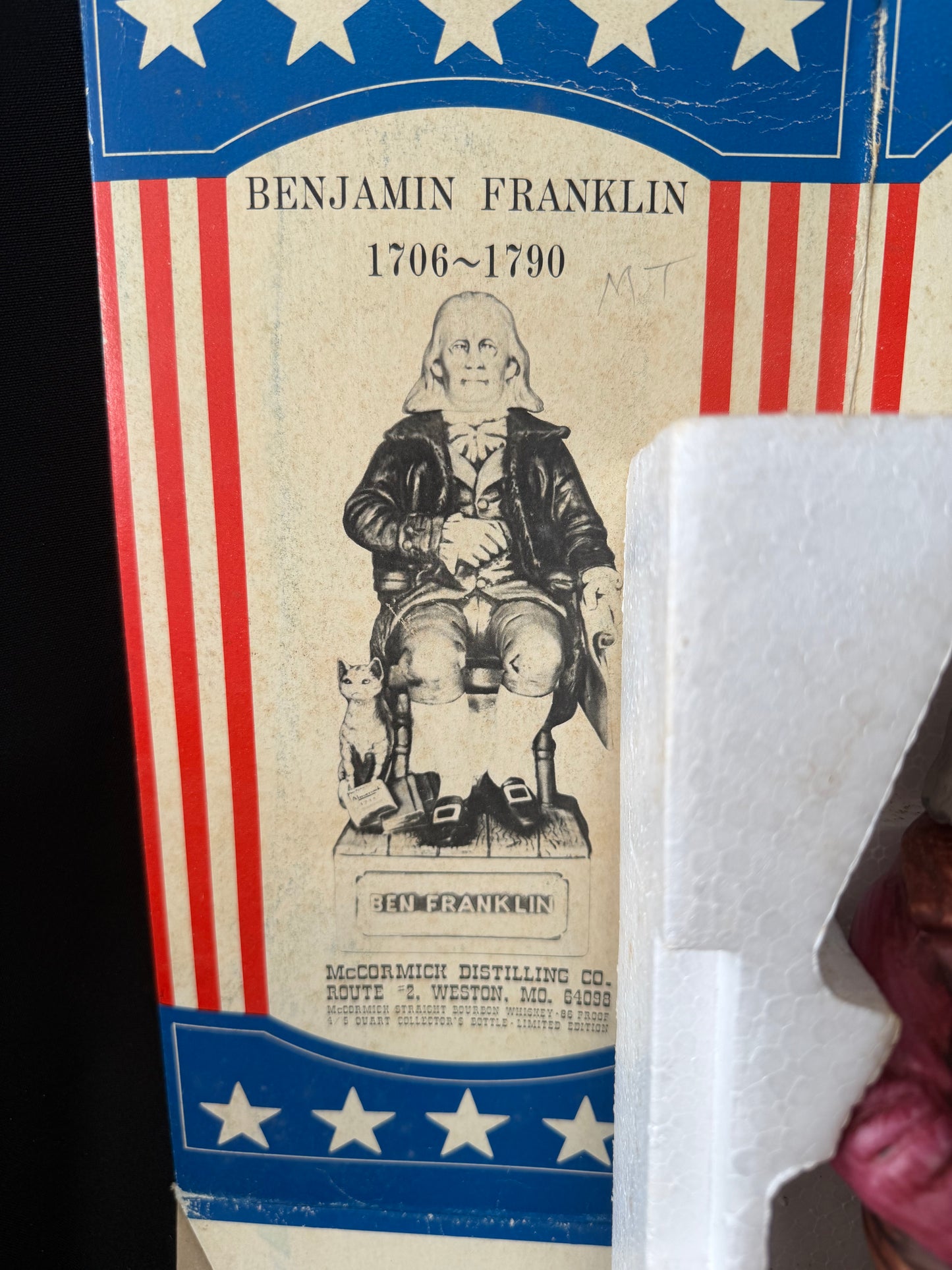 Benjamin Franklin 1976 McCormick Bicentennial Series Decanter