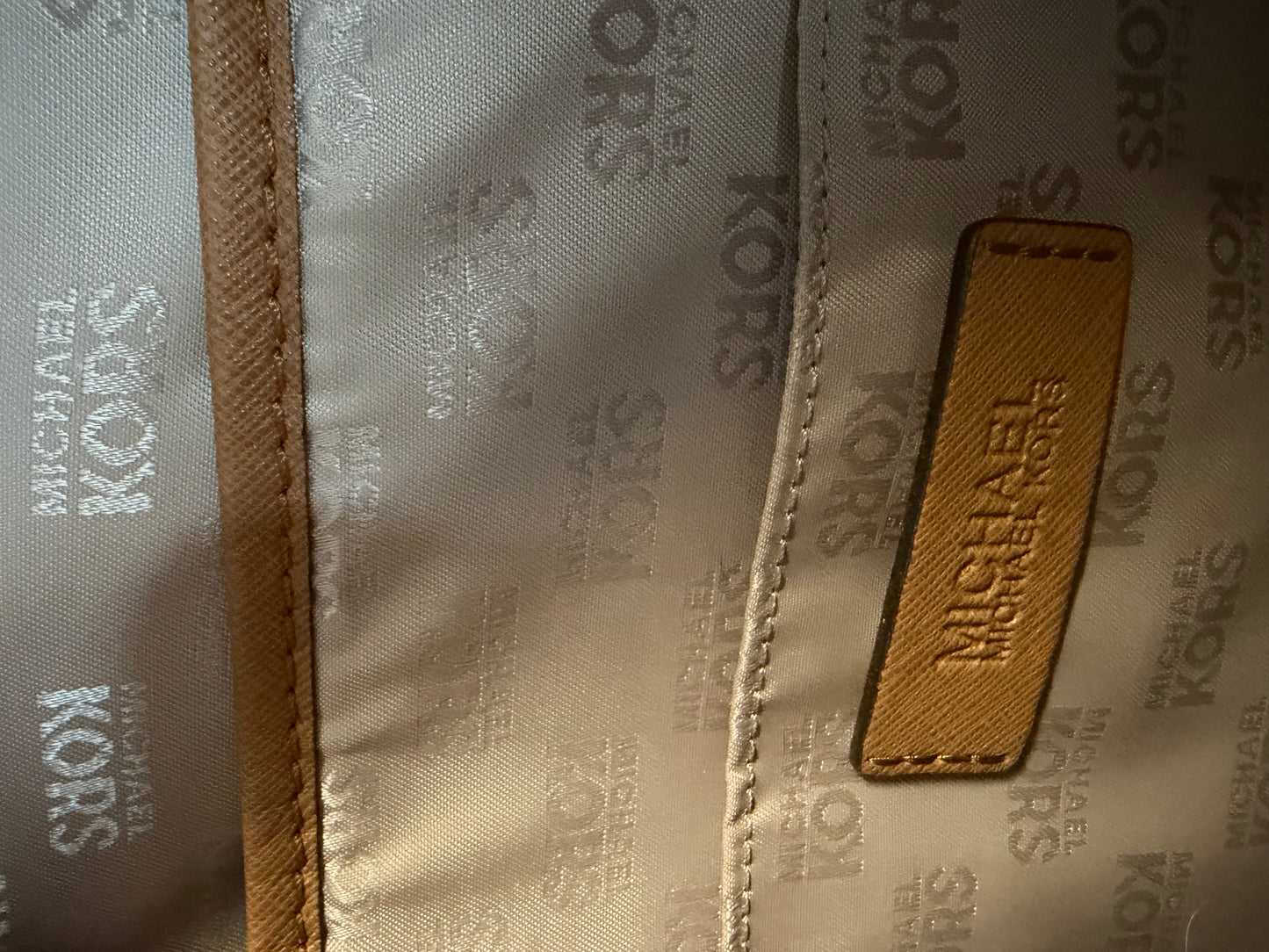 Michael Kors Large Temple Tote Bag — Brown Monogram Canvas