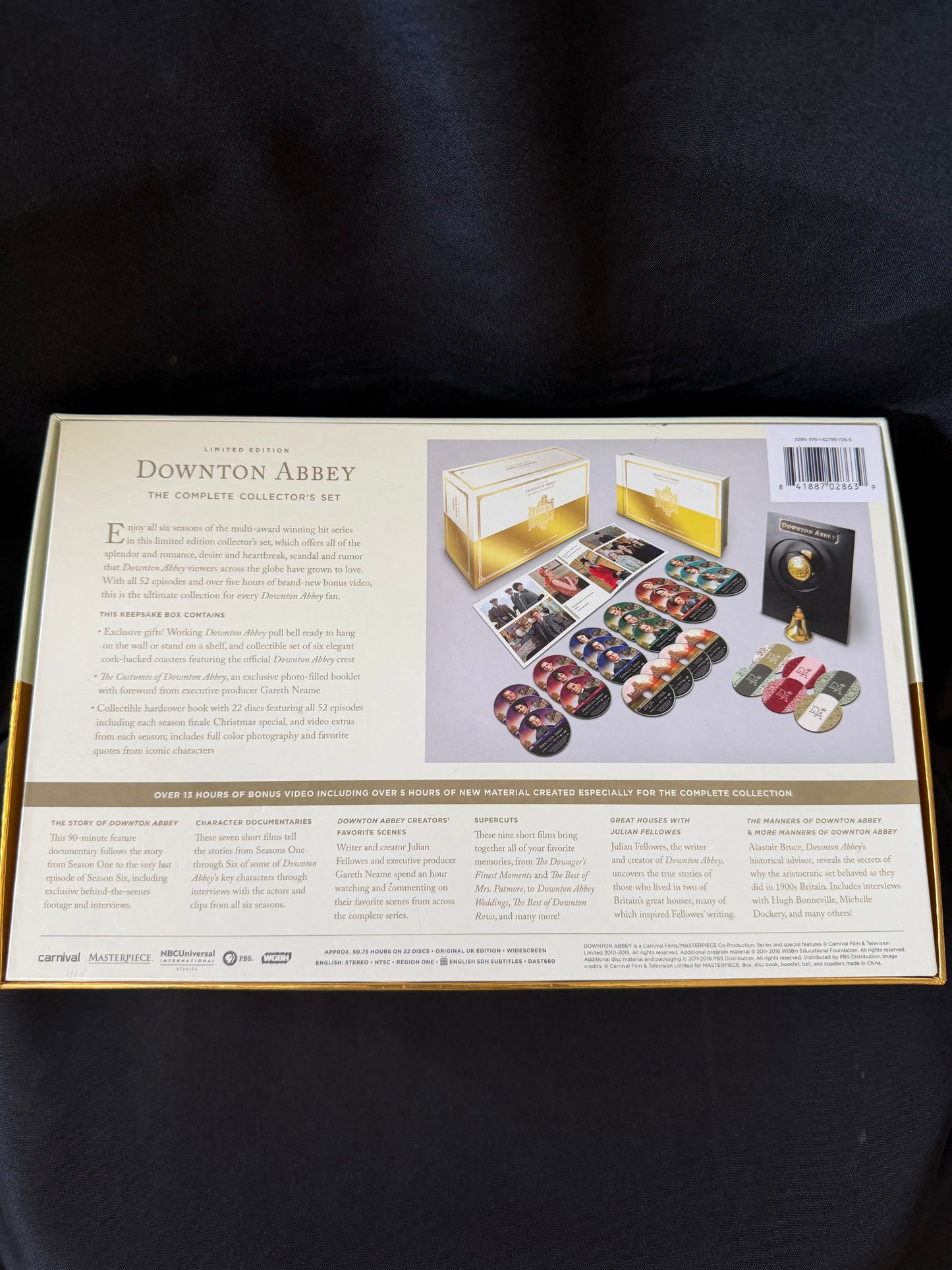 Downton Abbey — Complete Collector's Set DVD Box with Butler's Bell & Coasters