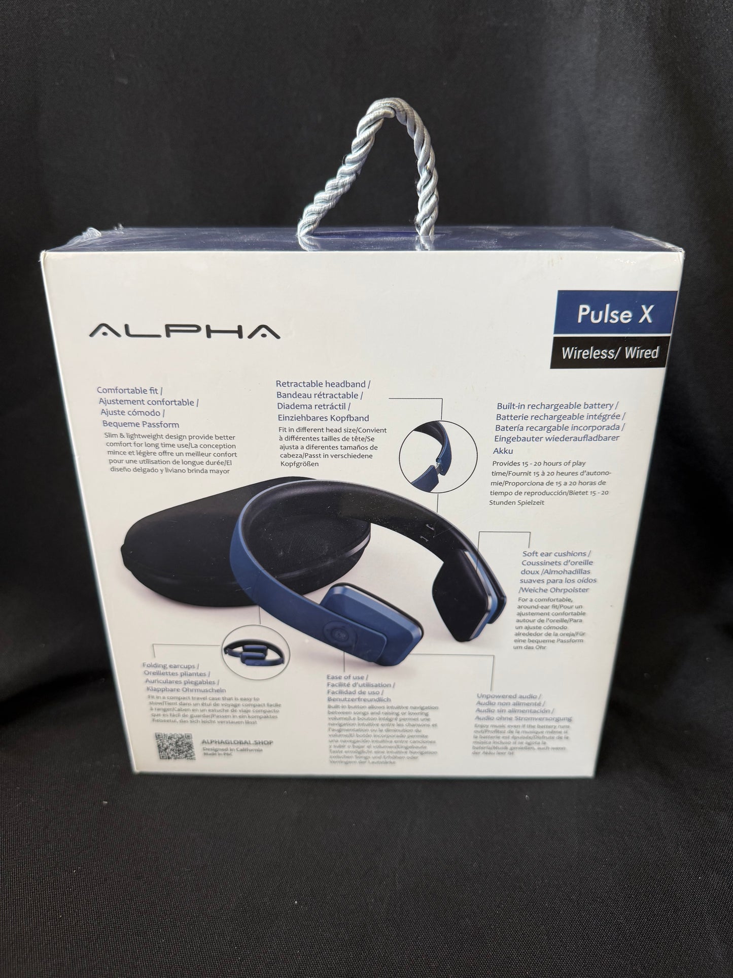 Alpha Pulse X Wireless/Wired Headphones — Blue (Brand New in Sealed Box)