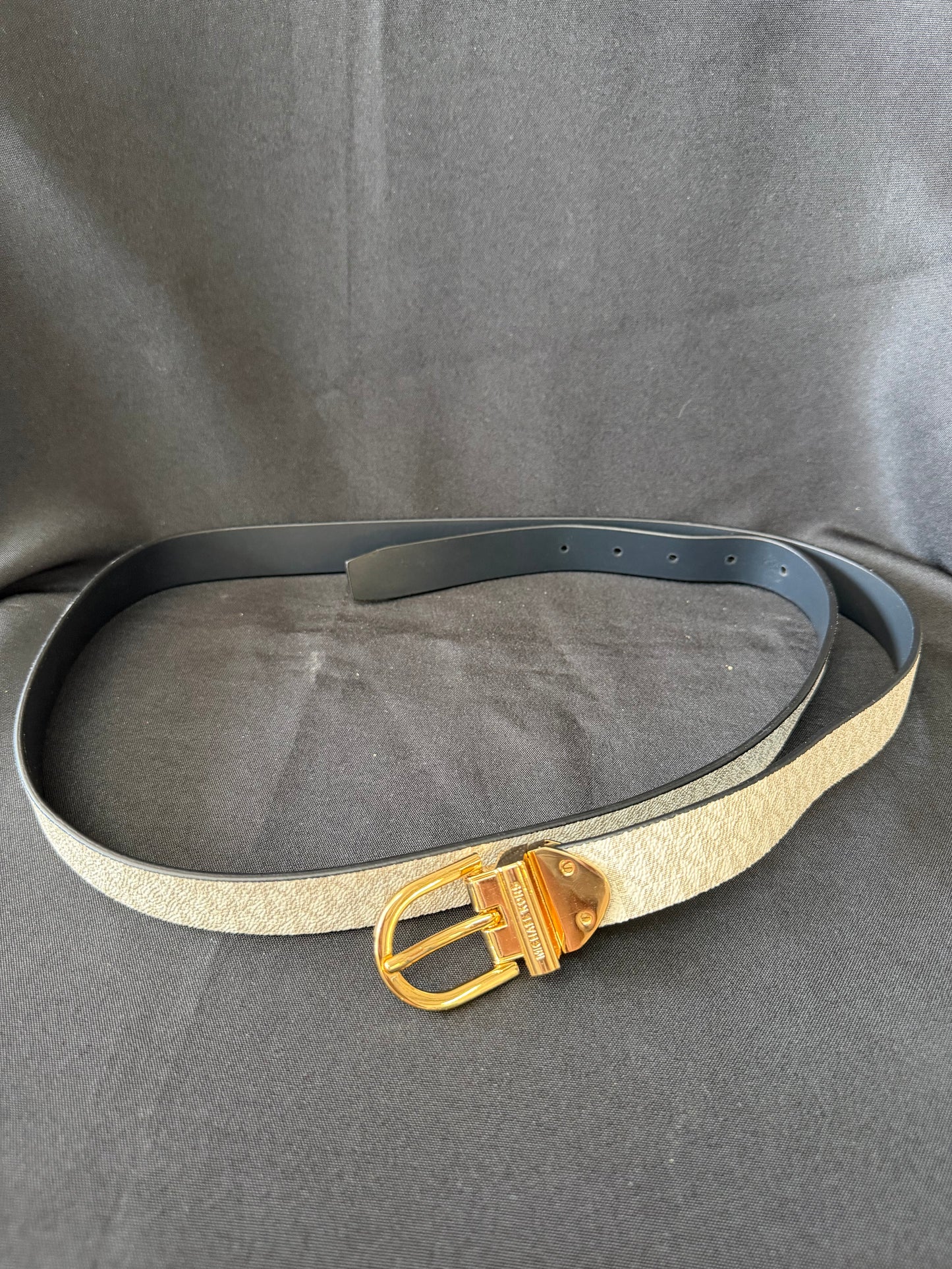 Michael Kors Women's Reversible MK Logo Belt in White & Black