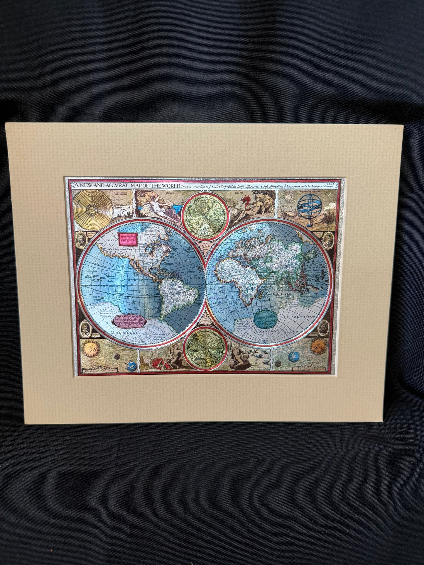 "A New and Accvrat Map of the World" — 1626 Foiled Reproduction World Map