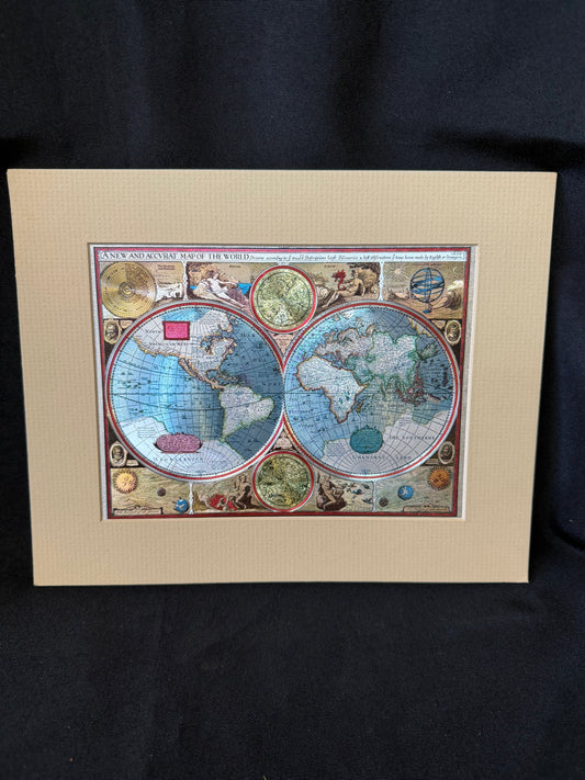 "A New and Accvrat Map of the World" — 1626 Foiled Reproduction World Map
