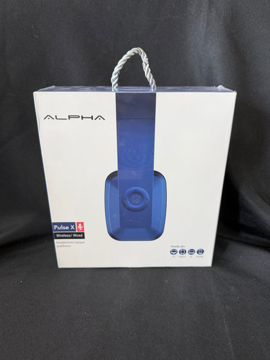 Alpha Pulse X Wireless/Wired Headphones — Blue (Brand New in Sealed Box)