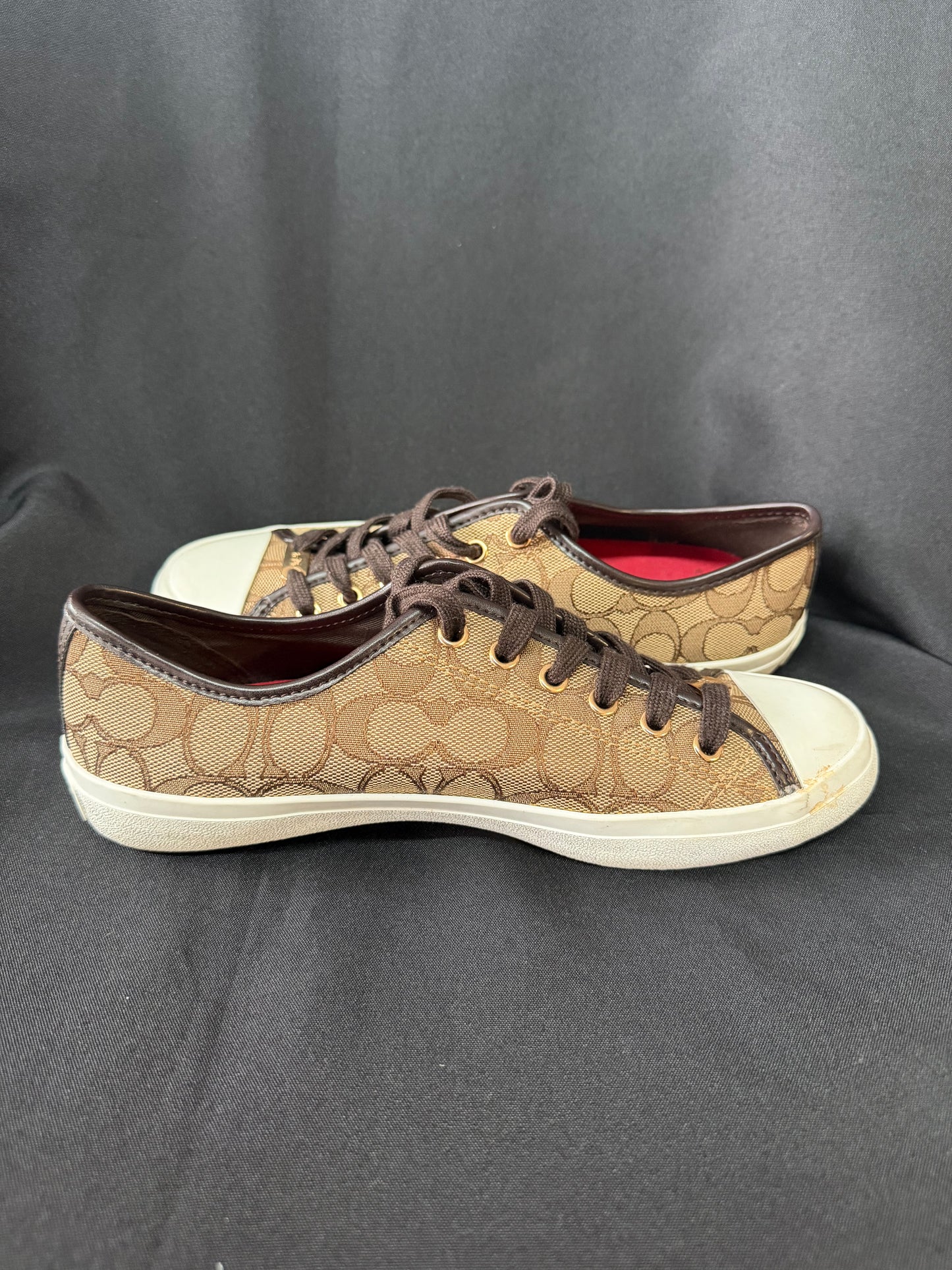 Coach Empire Khaki/Chestnut Signature Canvas Sneakers