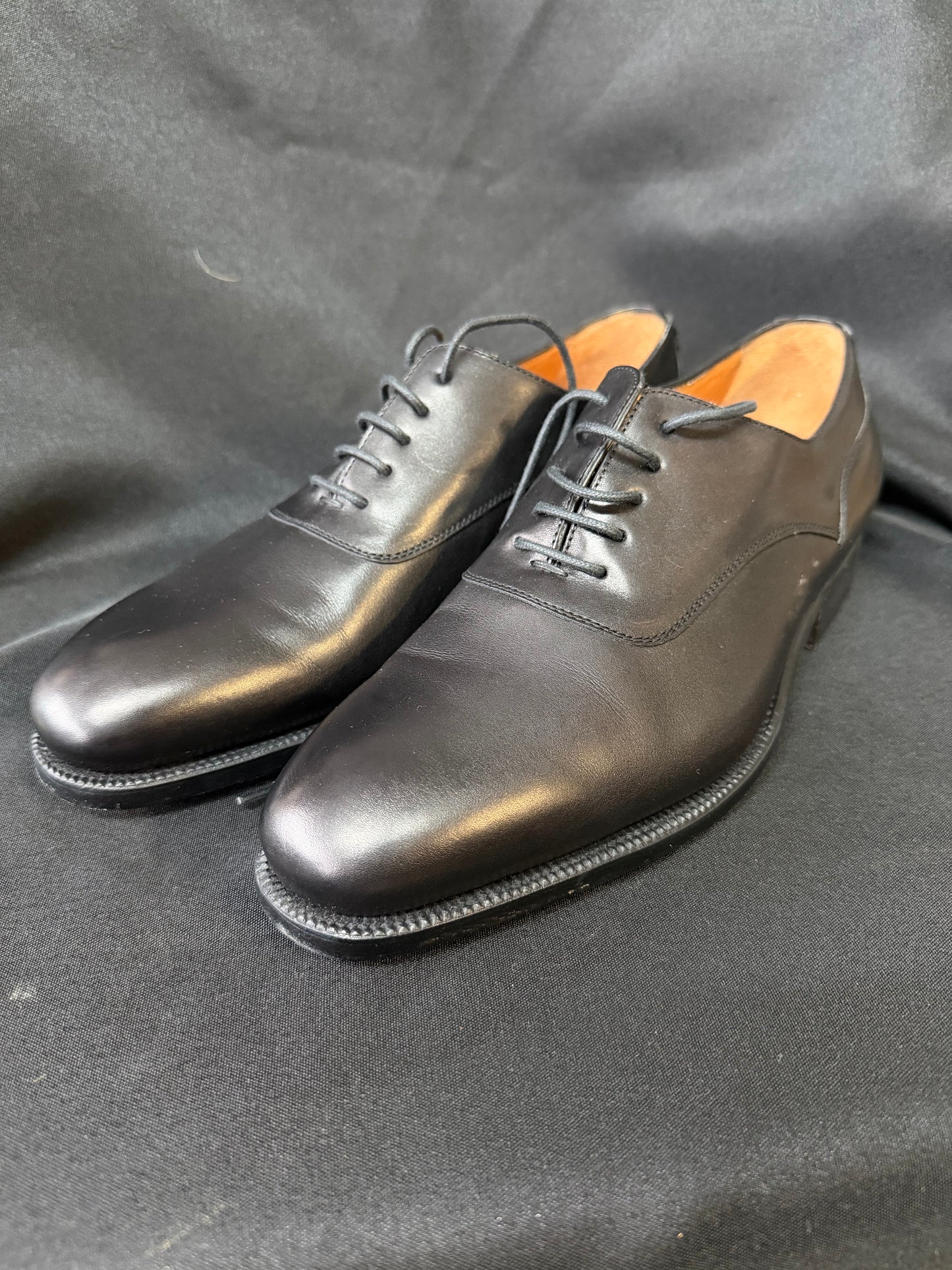 Black Leather Ralph Lauren Oxford Shoes