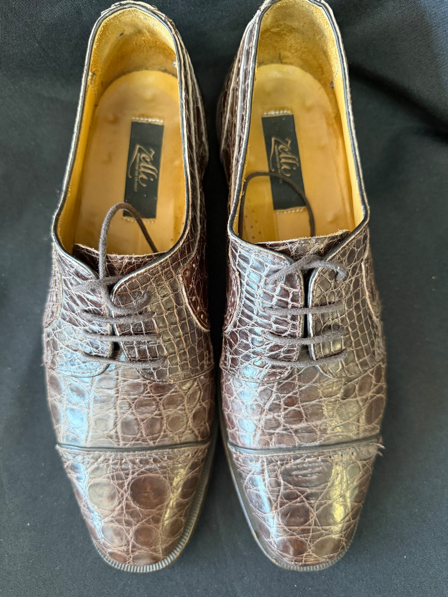 Zelli — Genuine Crocodile Leather Oxford Shoes (Style #1495, Size 8.5)