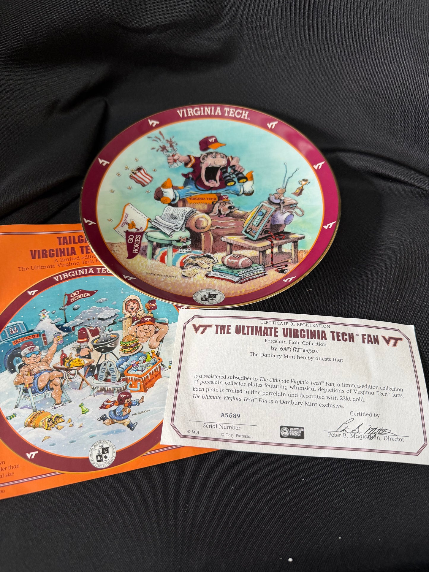 Danbury Mint - the Ultimate Virginia Tech Fan Plate (23k gold trimmed)