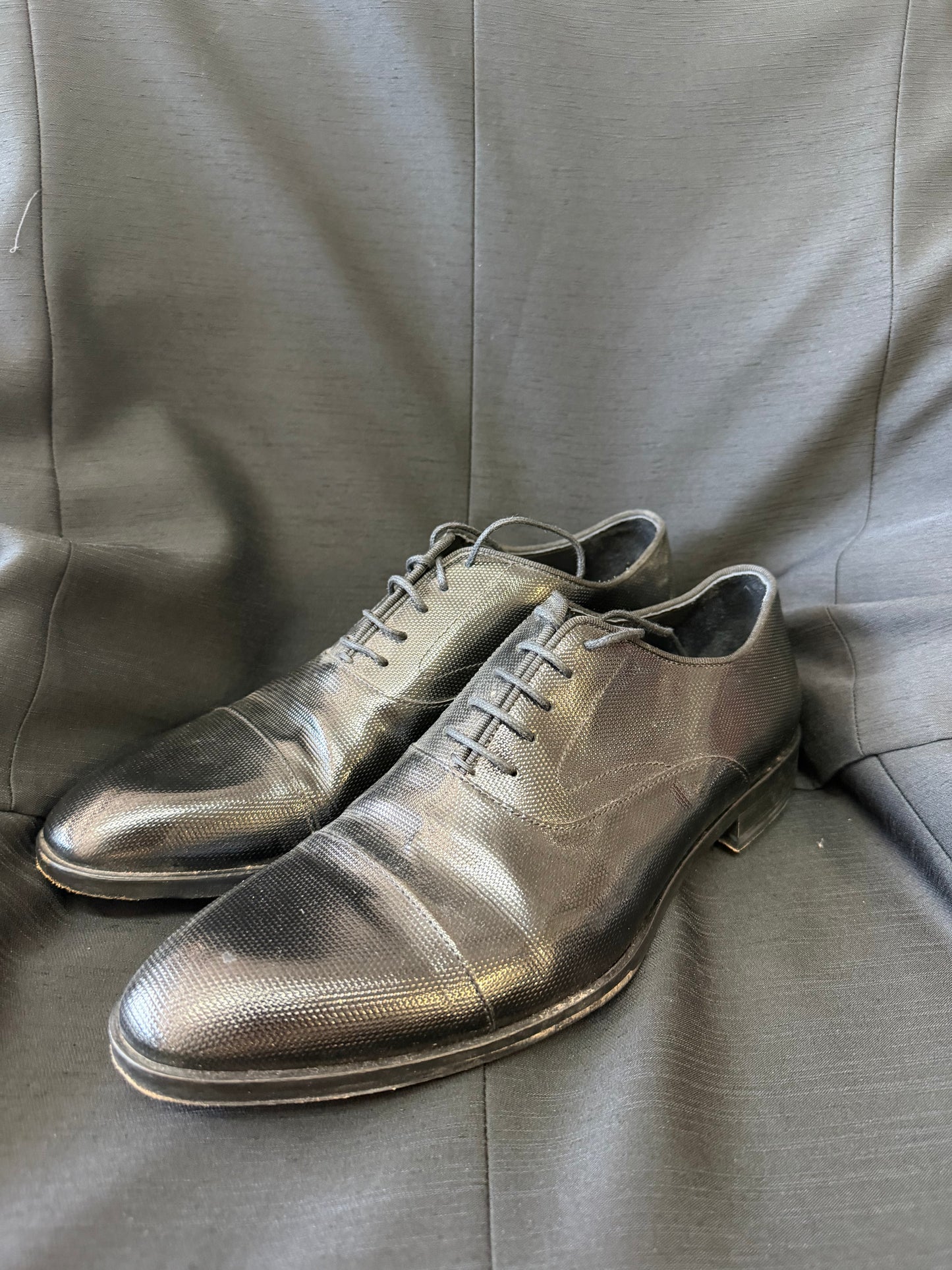 Emporio Armani Black Textured Dress Shoes (EU 7.5 / US 8-8.5)