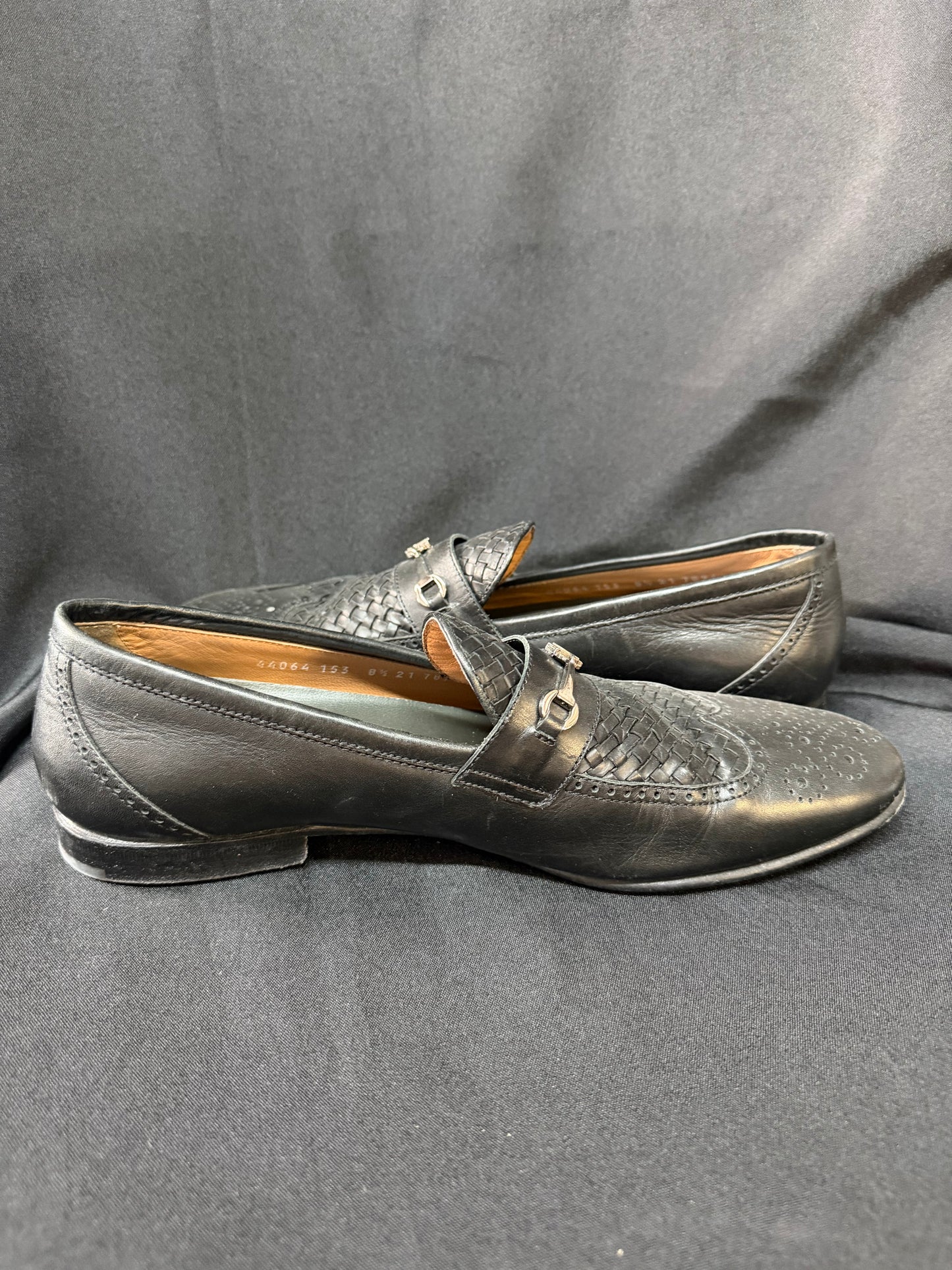 Moreschi Black Woven Leather Loafers – Made in Italy