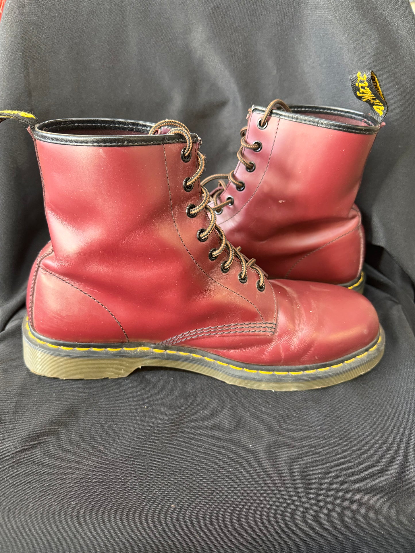 Dr. Martens Leather Boots - 1460 Smooth Cherry Red 8-Eye