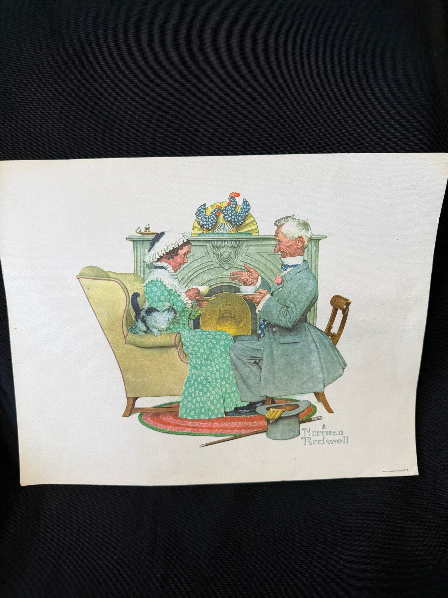 Norman Rockwell — "Fondly Do We Remember" & "Gaily Sharing Vintage Times" Art Print Set